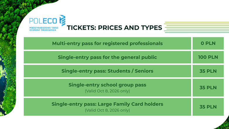 TICKETS: PRICES AND TYPES